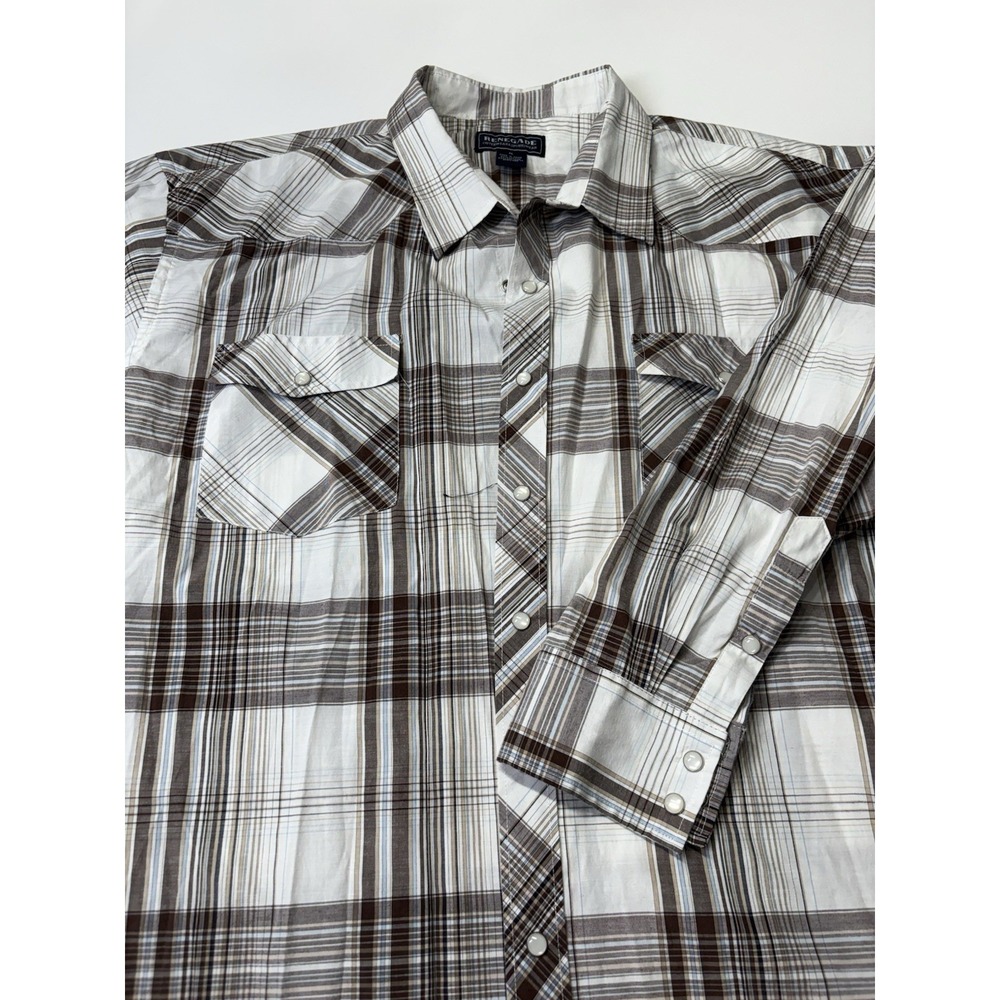 Men's XL Black Western Pearl Snap Shirt Renegade Long Sleeve Workwear Pockets
